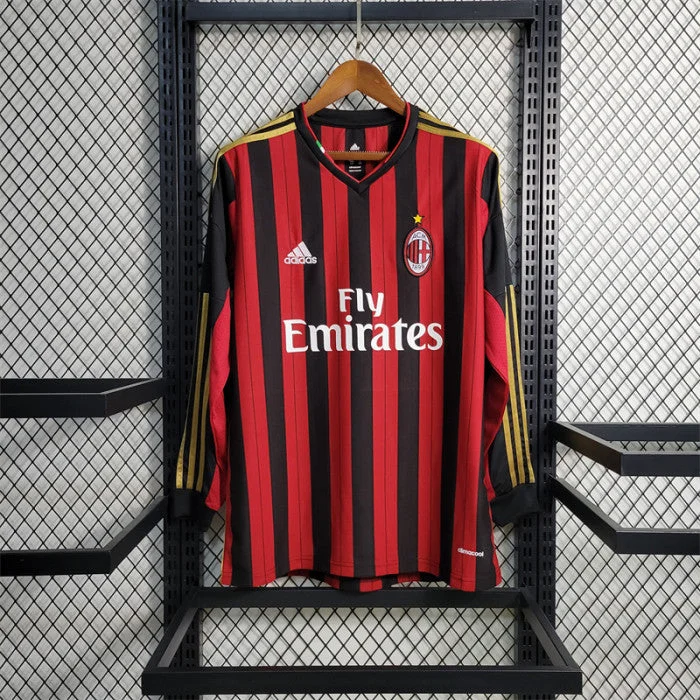 AC Milan 2013-2014 Home Long Sleeve Jersey