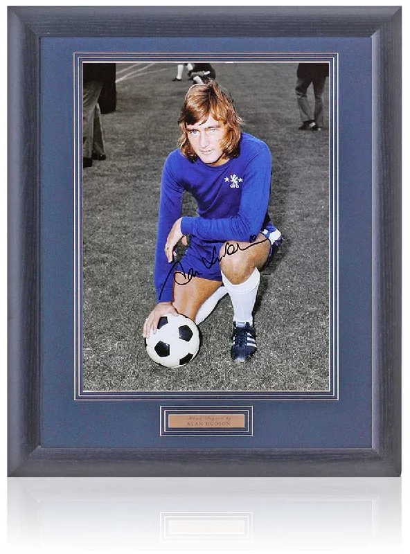 Alan Hudson Chelsea Legend Hand Signed 16x12'' Photograph AFTAL COA