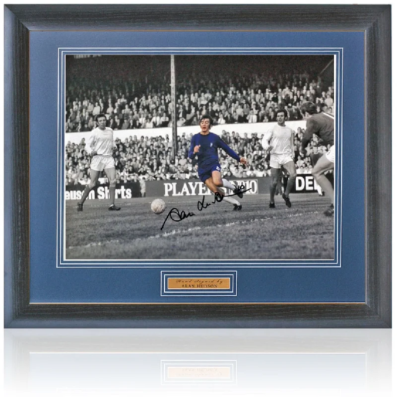 Alan Hudson Chelsea Legend Hand Signed 16x12'' Photograph AFTAL COA