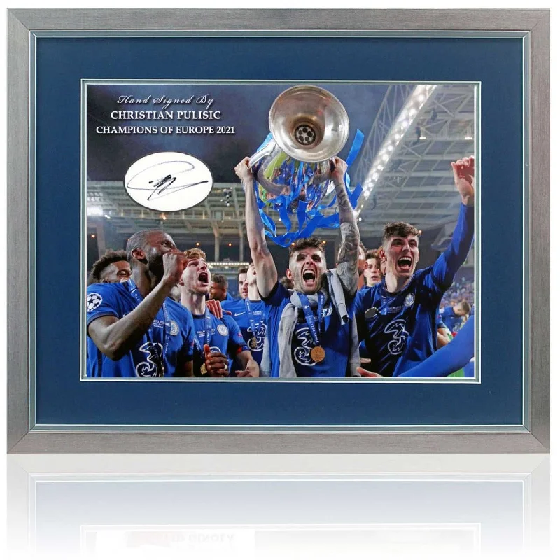 Christian Pulisic Chelsea European Champions Hand Signed Photograph AFTAL COA