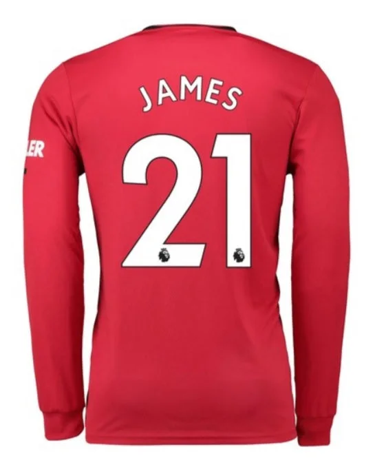 Daniel James Manchester United 19/20 Long Sleeve Home Jersey