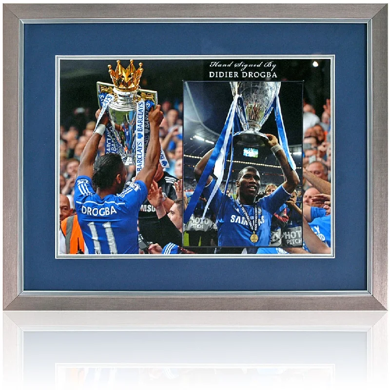 Didier Drogba Chelsea Legend Hand Signed 16x12'' Photo Presentation AFTAL COA