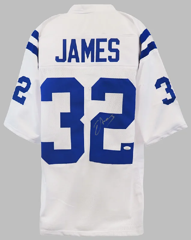 Edgerrin James Signed White Custom Football Jersey - (JSA)