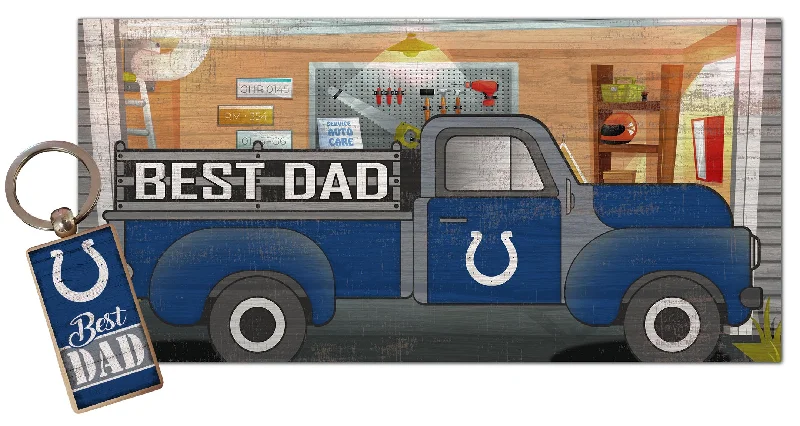 NFL2063-Best Dad Combo Set (2051 Keychain & 1078 6x12) / N2063-Indianapolis Colts