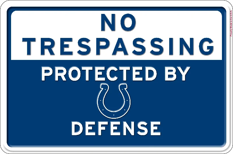 NFL2159-No Trespassing 12x8 Metal / N2159-Indianapolis Colts