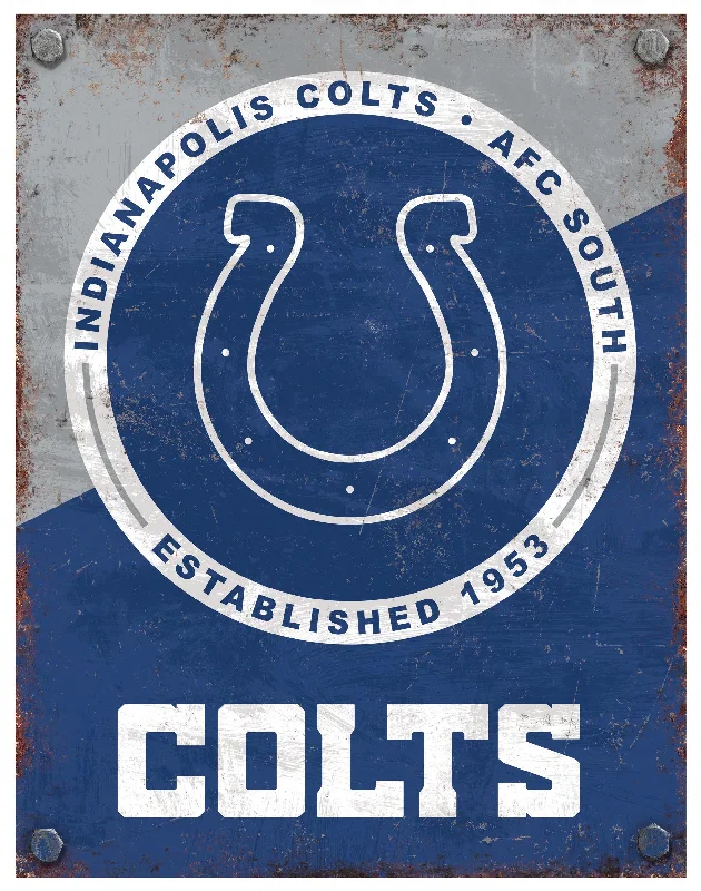 NFL2164-Two Tone Metal Sign / N2164-Indianapolis Colts