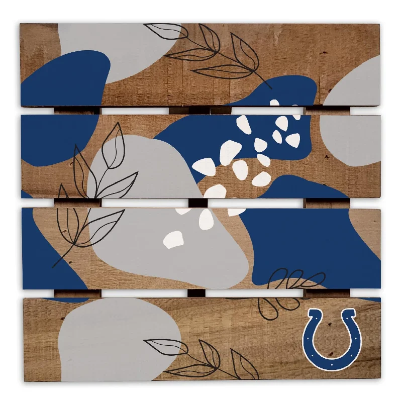 NFL2222-Abstract Floral Trivet Hot Plate / N2222-Indianapolis Colts