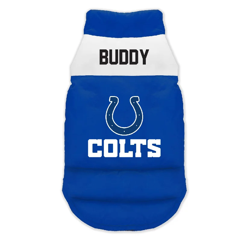 Indianapolis Colts Custom Pet Parka Puff Vest