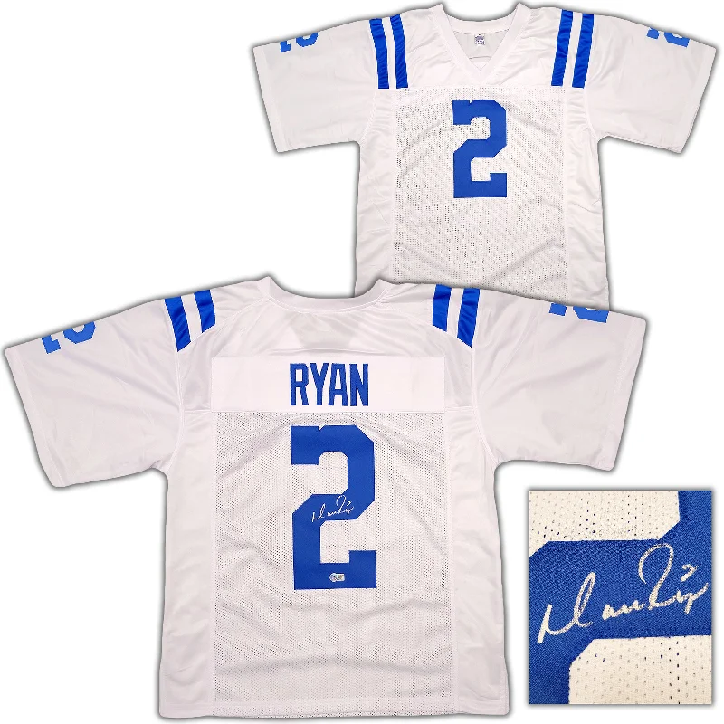 Indianapolis Colts Matt Ryan Autographed White Jersey Beckett BAS QR Stock #203907