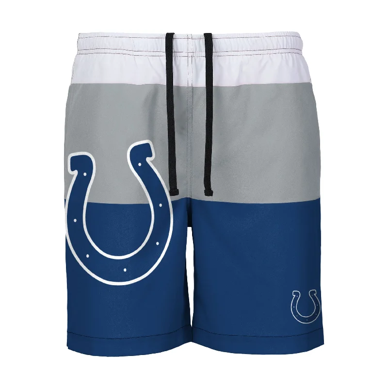 Indianapolis Colts NFL Mens 3 Stripe Big Logo Swimming Trunks