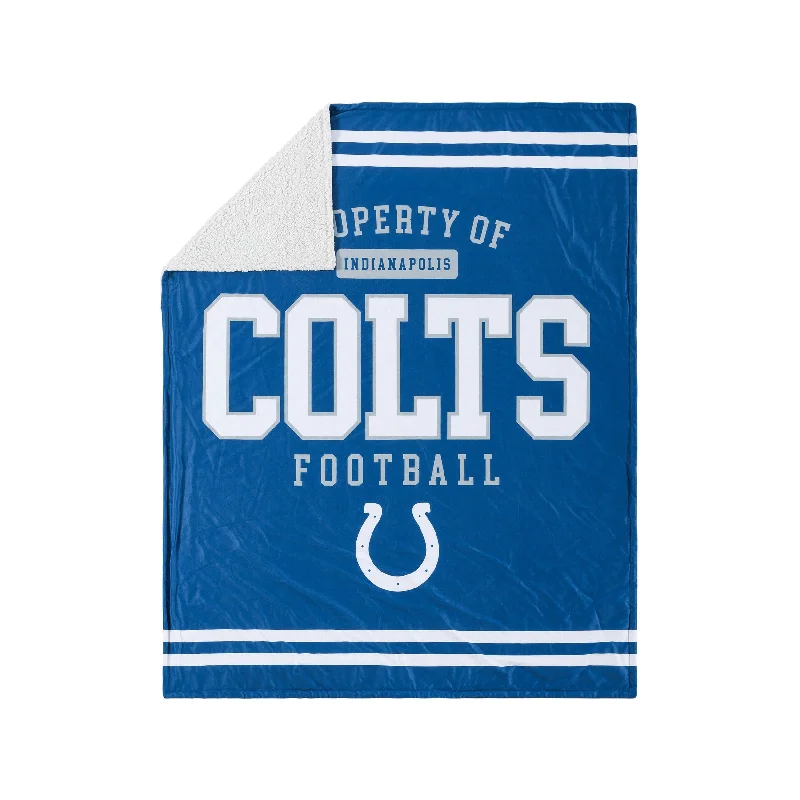 Indianapolis Colts NFL Team Property Sherpa Plush Throw Blanket