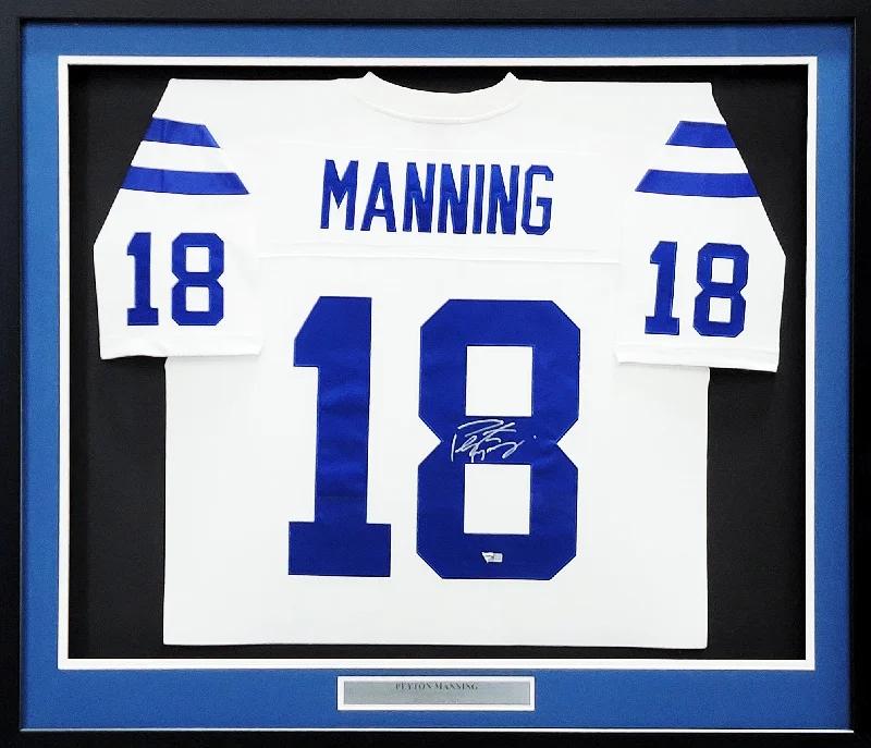 Indianapolis Colts Peyton Manning Autographed Framed White Authentic Mitchell & Ness Replica 2006 Throwback Jersey Fanatics Holo Stock #203488