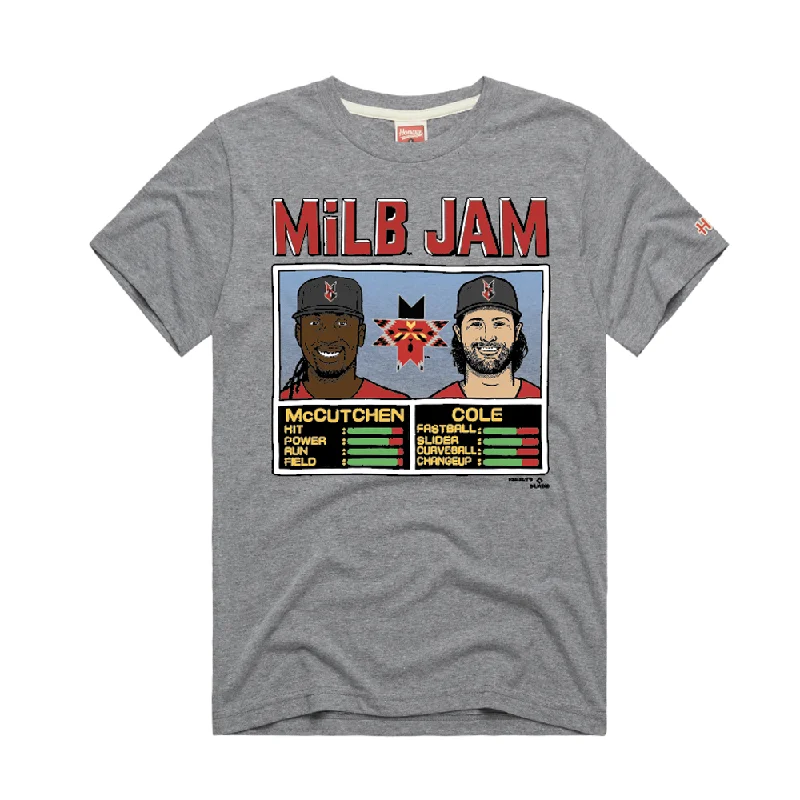 Indianapolis Indians Adult MiLB Jam Grey Andrew McCutchen and Gerrit Cole Tee