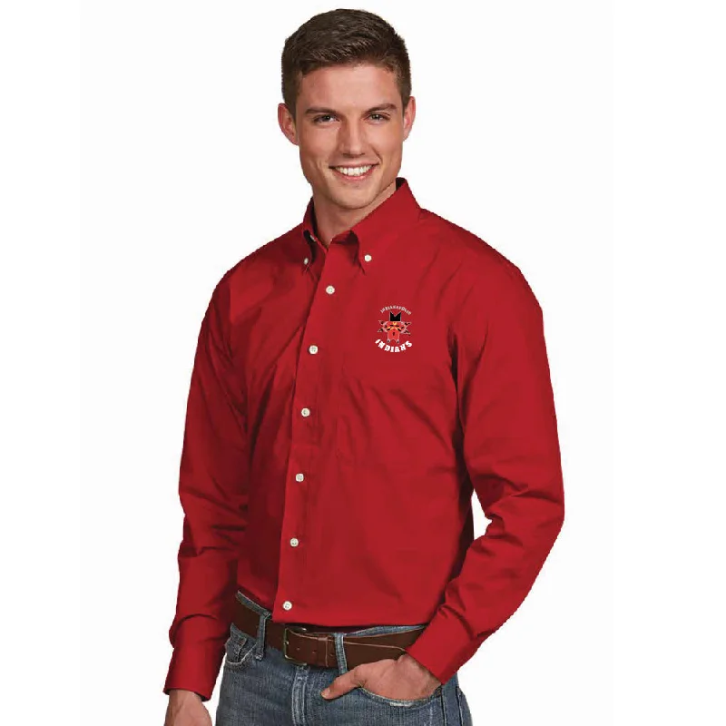 Indianapolis Indians Adult Red Dynasty Woven Longsleeve Dress Shirt