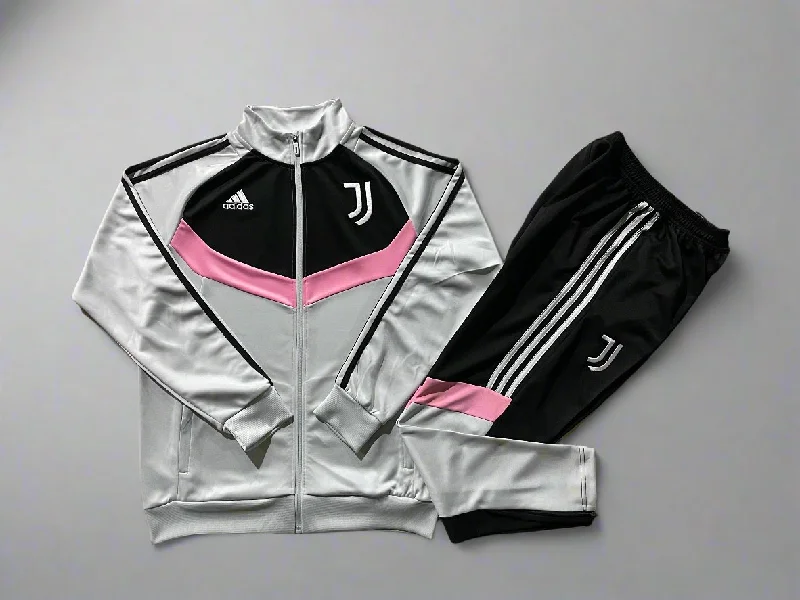 Juventus 2024-25 White Black and Pink Full-Zip Tracksuit Set