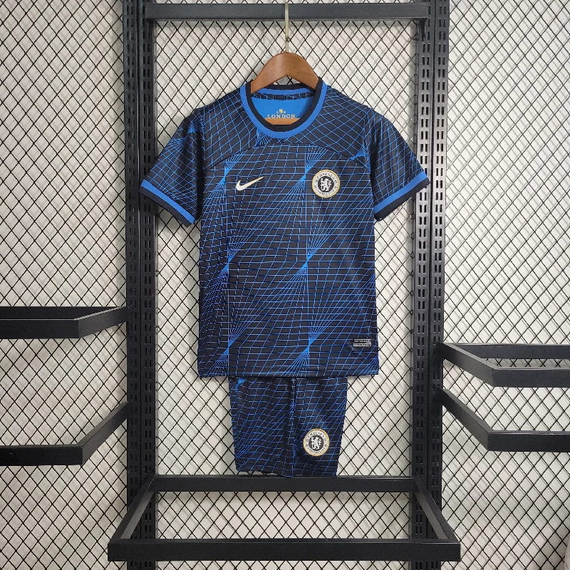 Kit Infantil Chelsea Away 23/24 Nike Unissex - Azul Escuro