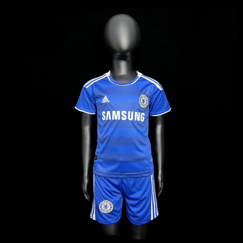 Kit Infantil Chelsea Retrô Home 2012 Camisa + Shorts Nike  Unissex - Azul