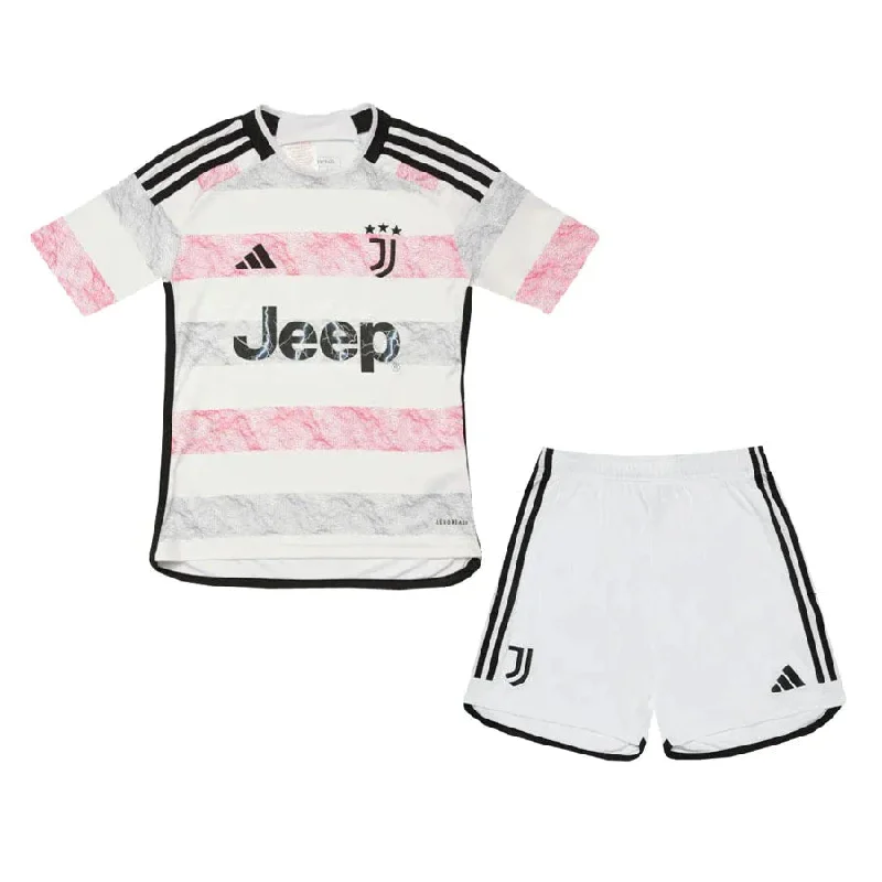 Kit Infantil Juventus II 23/24 - Preto, Branco e Rosa