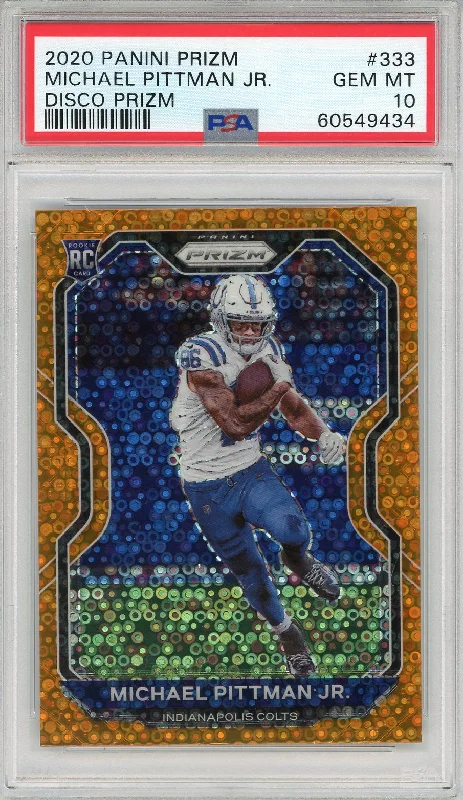 Michael Pittman Jr. 2020 Panini Prizm Disco Card #333 (PSA Gem Mint 10)