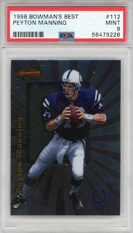 Peyton Manning 1998 Bowman's Best Rookie Card #112 (PSA)