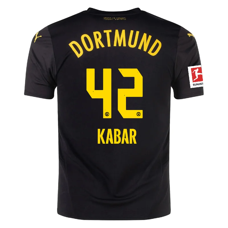 Puma Borussia Dortmund Almugera Kabar Away Jersey w/ Bundesliga Patch 24/25 (Puma Black/Faster Yellow)