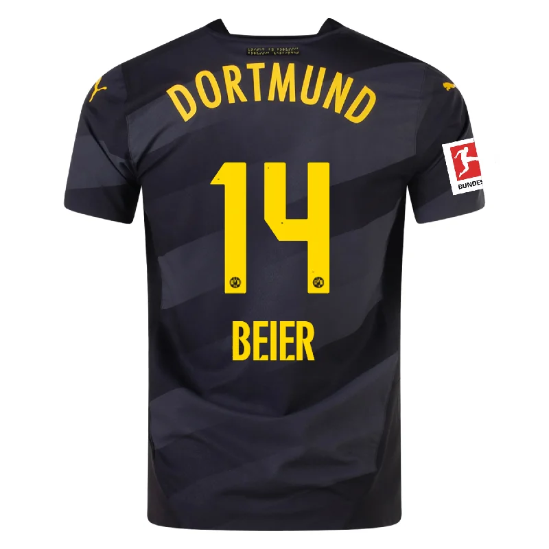 Puma Borussia Dortmund Authentic Maximilian Beier Away Jersey w/ Bundesliga Patch 24/25 (Puma Black/Faster Yellow)