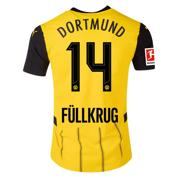 Puma Borussia Dortmund Authentic Niclas Füllkrug Home Jersey w/ Bundesliga Patch 24/25 (Faster Yellow/Puma Black)