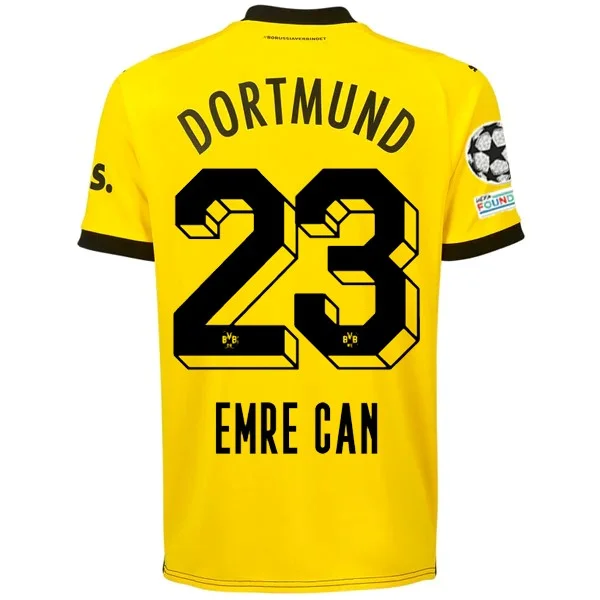 Puma Borussia Dortmund Emre Can Home Jersey w/ Champions League Patches 23/24 (Cyber Yellow/Puma Black)