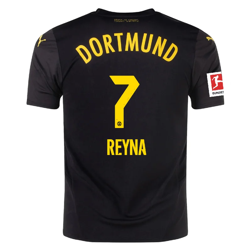 Puma Borussia Dortmund Gio Reyna Away Jersey w/ Bundesliga Patch 24/25 (Puma Black/Faster Yellow)