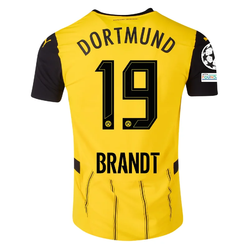 Puma Borussia Dortmund Julian Brandt Home Jersey w/ Champions League Patches 24/25 (Faster Yellow/Puma Black)