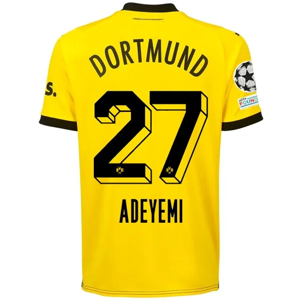 Puma Borussia Dortmund Karim Adeyemi Home Jersey w/ Champions League Patches 23/24 (Cyber Yellow/Puma Black)