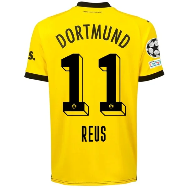 Puma Borussia Dortmund Marco Reus Home Jersey w/ Champions League Patches 23/24 (Cyber Yellow/Puma Black)