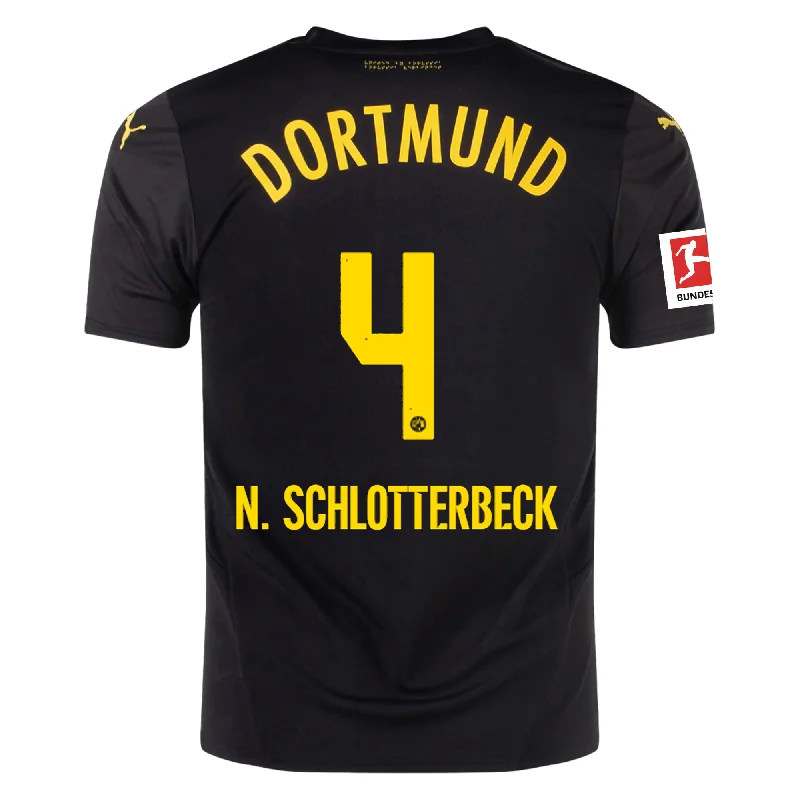 Puma Borussia Dortmund Nico Schlotterbeck Away Jersey w/ Bundesliga Patch 24/25 (Puma Black/Faster Yellow)