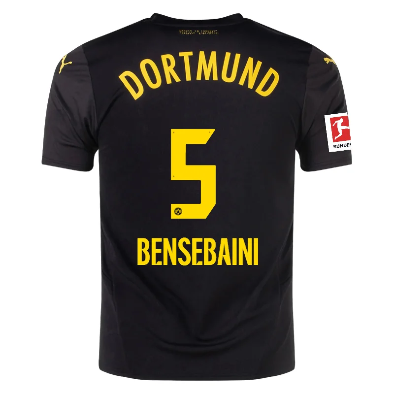 Puma Borussia Dortmund Ramy Bensebaini Away Jersey w/ Bundesliga Patch 24/25 (Puma Black/Faster Yellow)