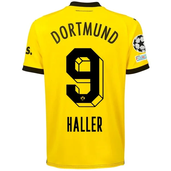 Puma Borussia Dortmund Sébastien Haller Home Jersey w/ Champions League Patches 23/24 (Cyber Yellow/Puma Black)