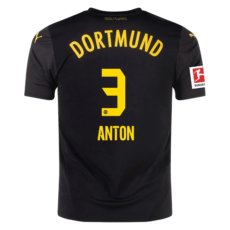 Puma Borussia Dortmund Waldemar Anton Away Jersey w/ Bundesliga Patch 24/25 (Puma Black/Faster Yellow)