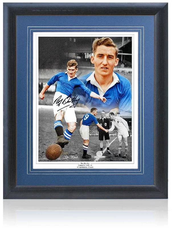 Roy Bentley Chelsea Legend Hand Signed 16x12'' Montage AFTAL Photo COA