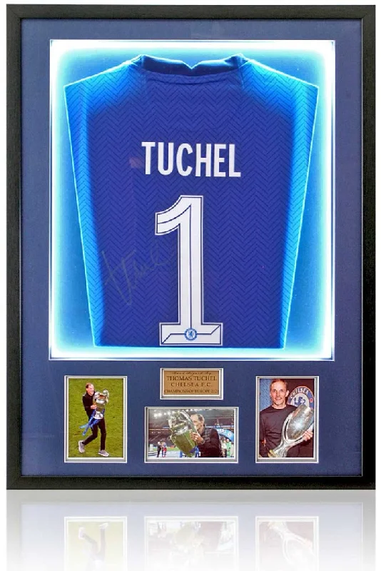 Thomas Tuchel Chelsea Hand Signed Champions of Europe LED Lit Home Shirt COA