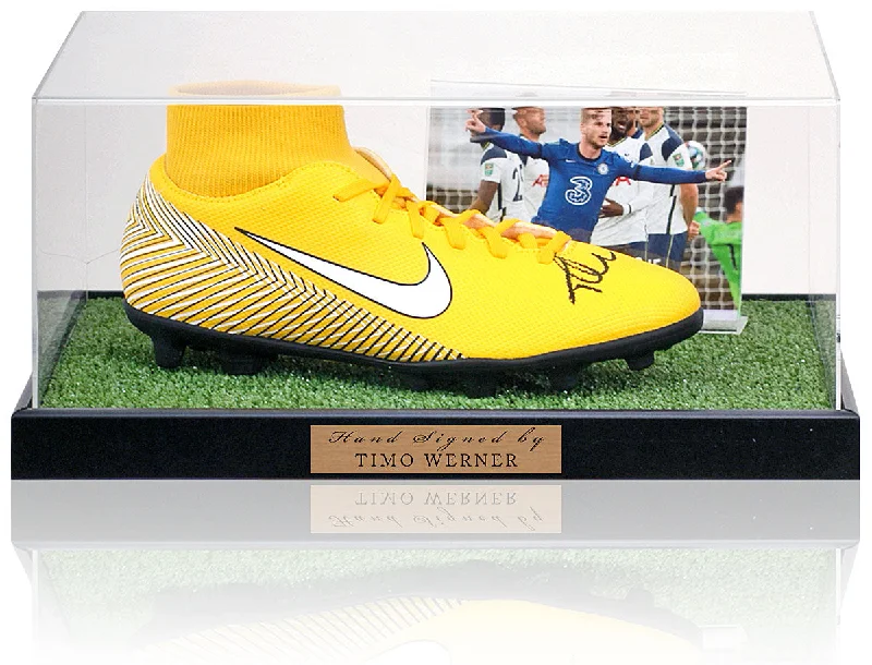 Timo Werner Chelsea Hand Signed Football Boot Presentation AFTAL COA