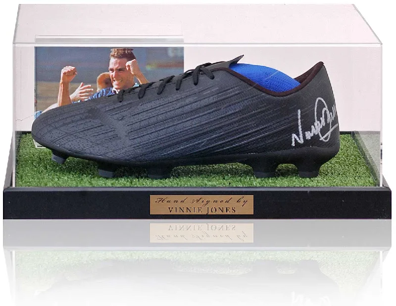 Vinnie Jones Chelsea FC Hand Signed Football Boot Presentation AFTAL Photo COA