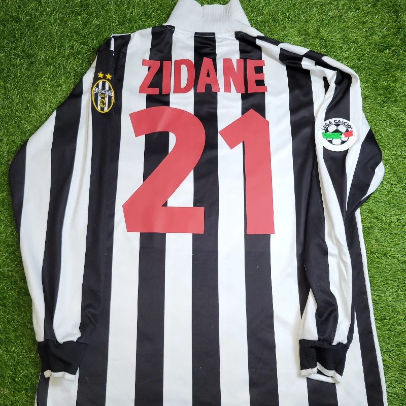 Zidane Juventus 1998 1999 Home Long Sleeve Kappa Soccer Jersey Shirt L